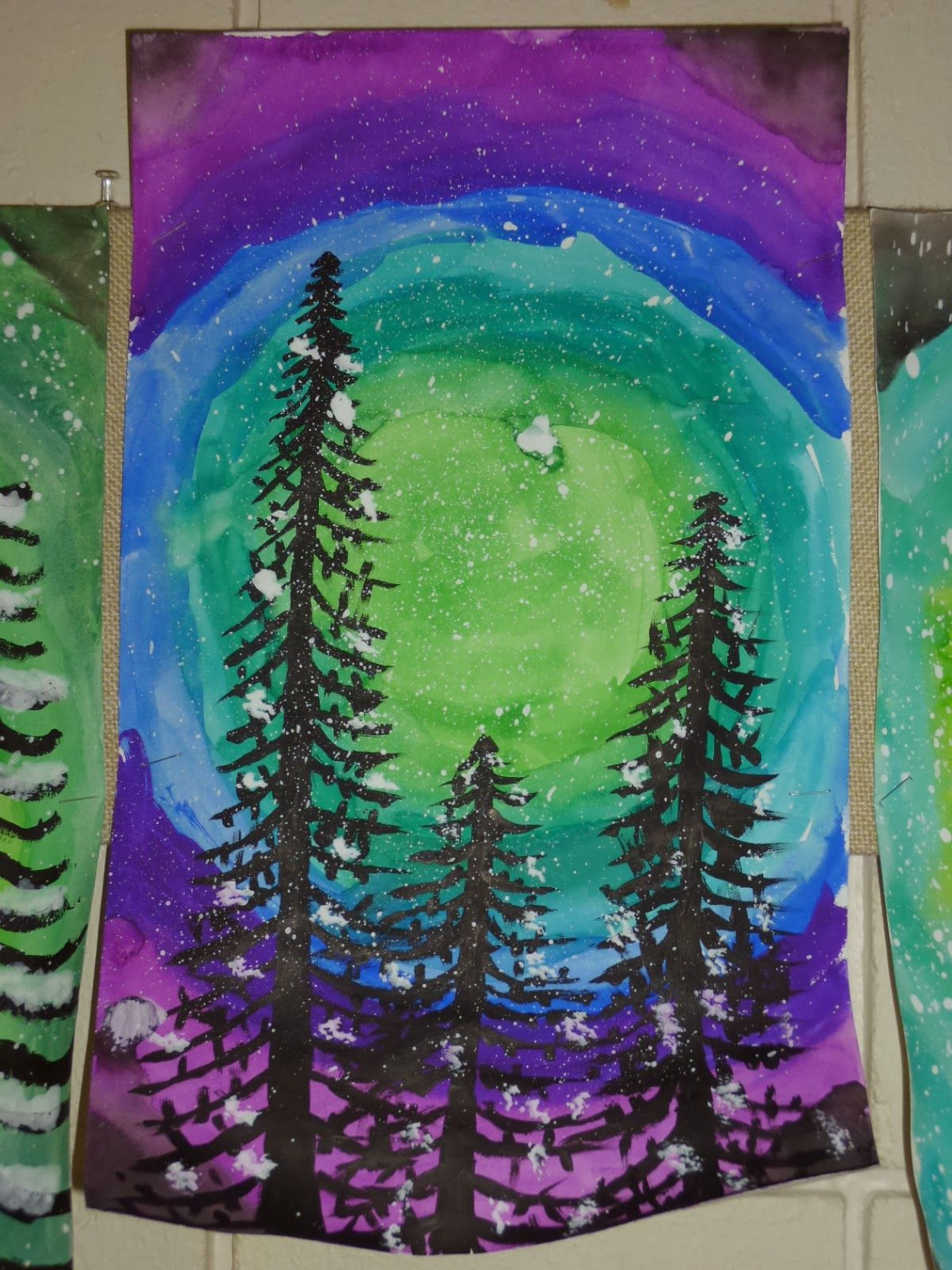 th grade Winter Paintings  Winter art projects, Christmas art