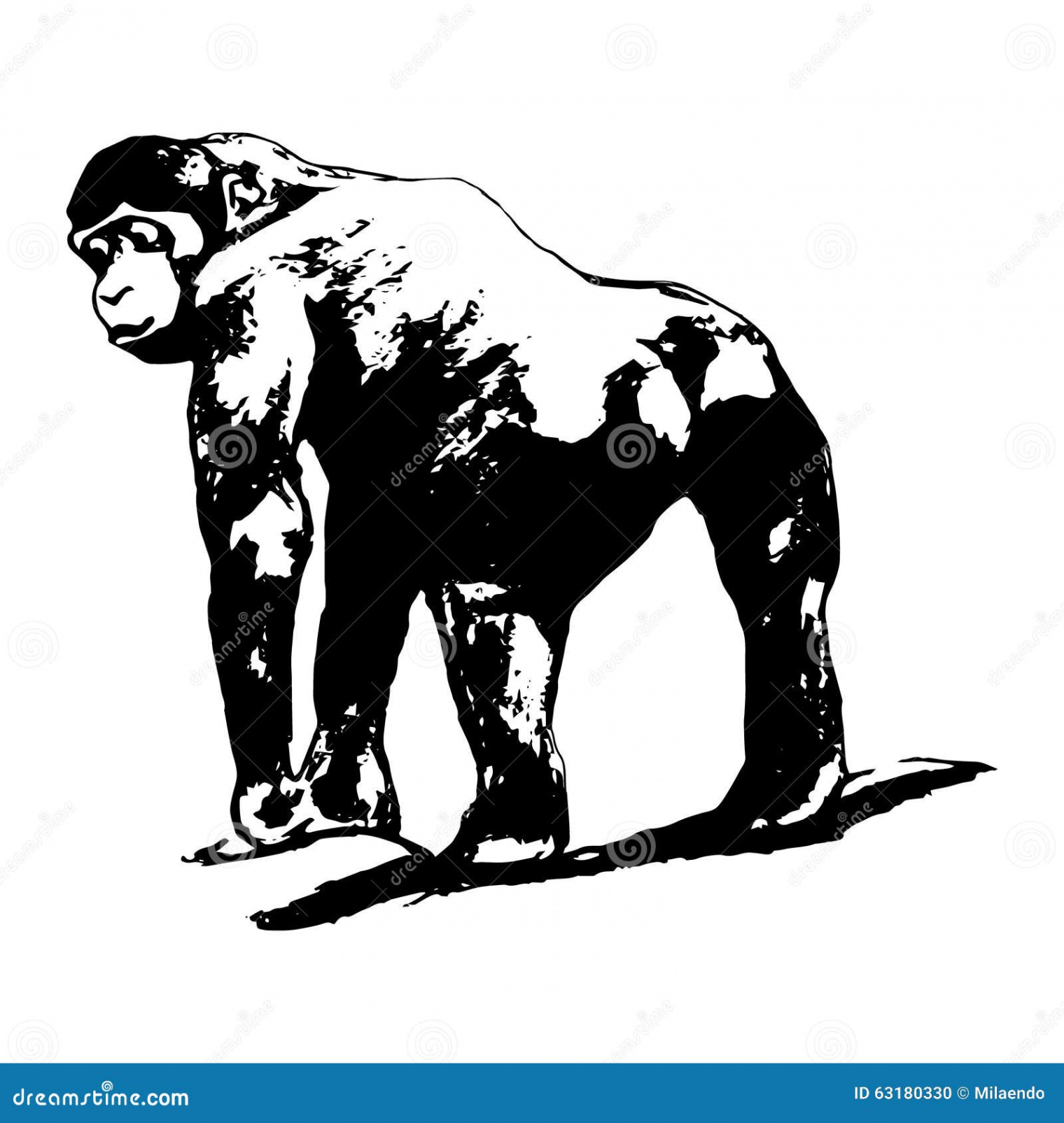 The Monkey is Back, Posing, Graphics Stock Vector - Illustration