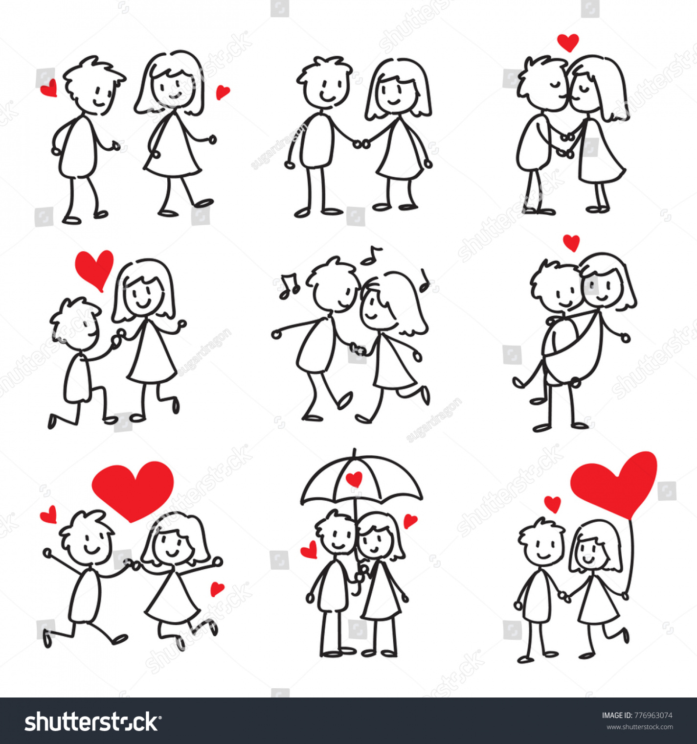 + Thousand Cartoon Couple Doodle Royalty-Free Images, Stock