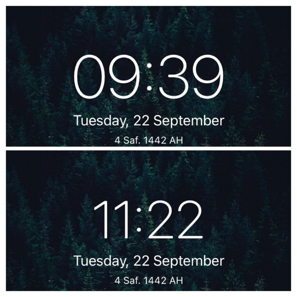 Time/Date on Lockscreen is smaller on iOS . PB