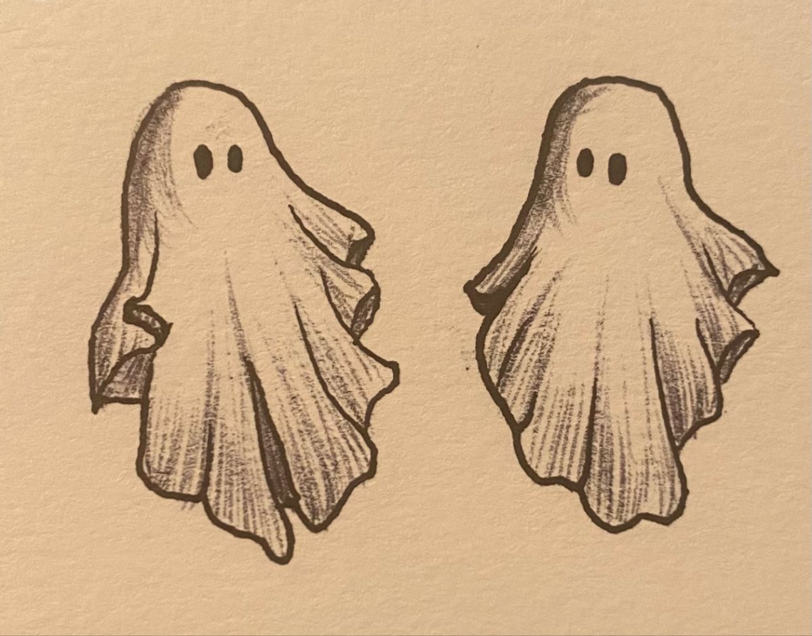 two ghosts  Ghost drawing, Book art drawings, Ghost tattoo