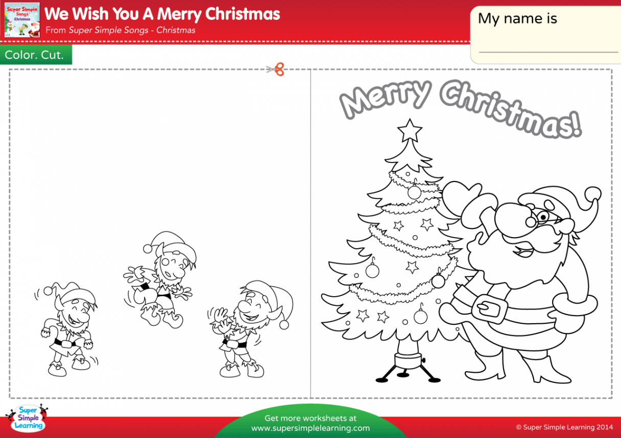 We Wish You A Merry Christmas Worksheet - Make A Chirstmas Card