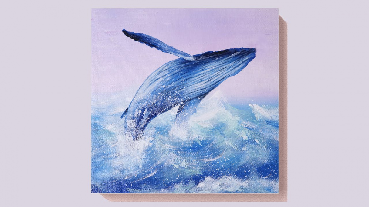 WHALE ACRYLIC PAINTING TUTORIAL FOR BEGINNERS STEP BY STEP  ART IDEAS   LEARN HOW TO PAINT#