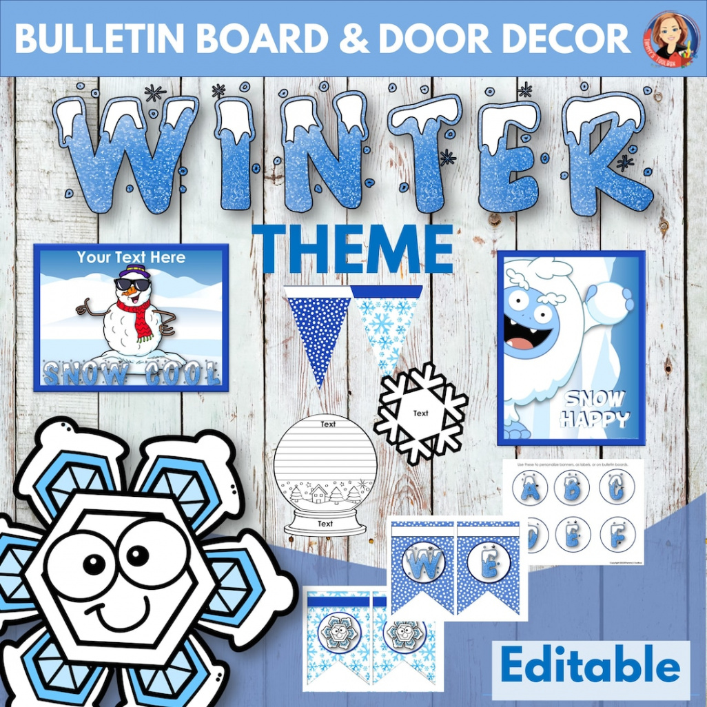 Winter Bulletin Board Kit With Writing Activities (Instant Download