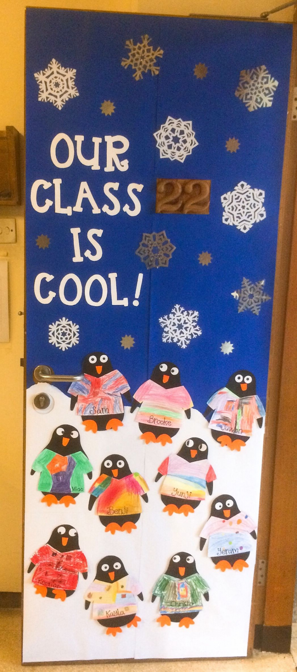 Winter Penguin themed Classroom Door 🐧❄️ penguin crafts made by