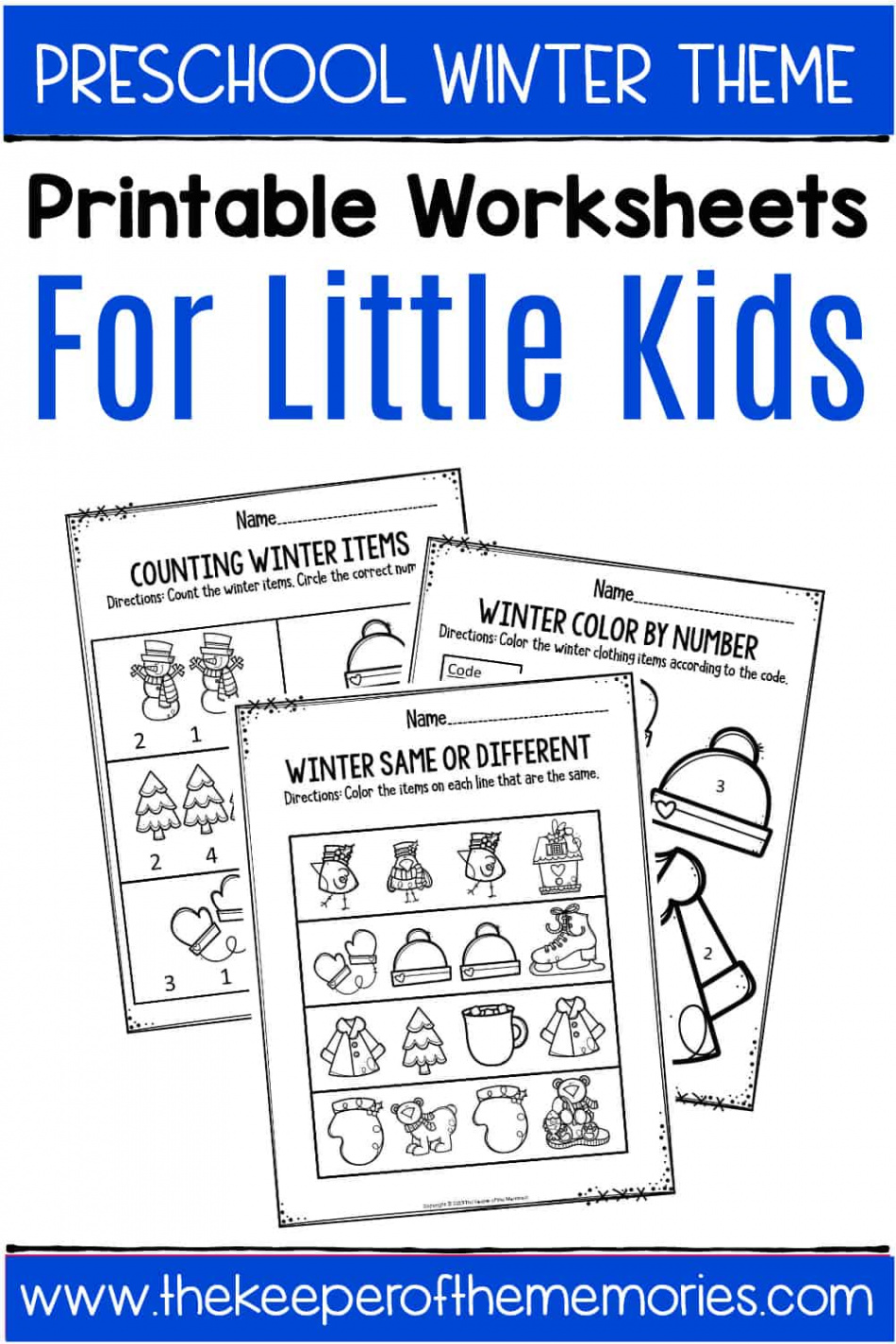 Winter Printable Preschool Worksheets - The Keeper of the Memories