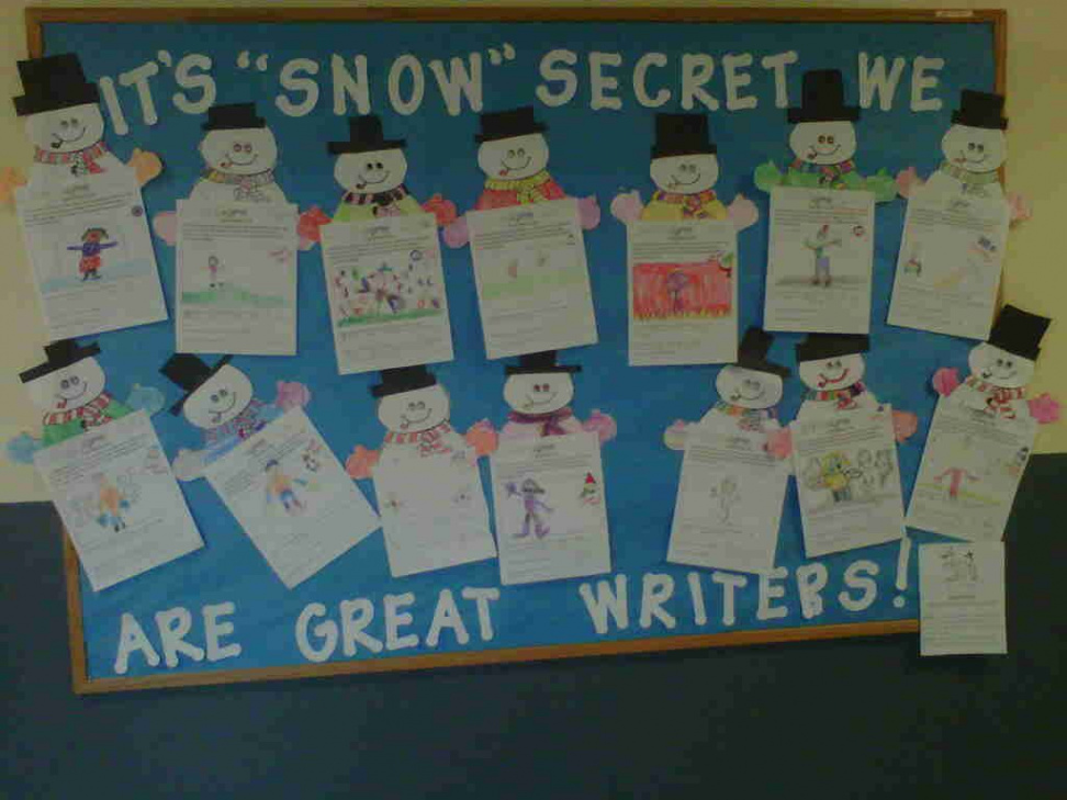 Winter Writing Bulletin Board  December bulletin boards, Winter